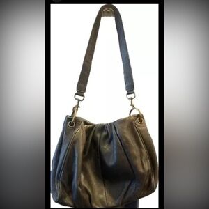 American Leather, Black Odessa Cinched Shoulder Bag